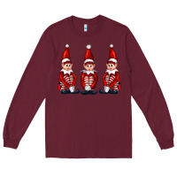 Burgundy Christmas Elfs Long Sleeve Tee - FaDigitalArtStudio