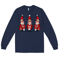 Navy Christmas Elfs Long Sleeve Tee - FaDigitalArtStudio