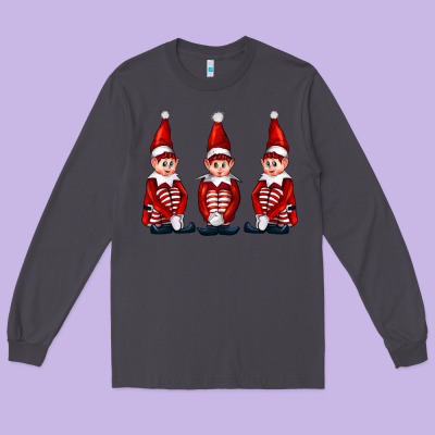 Christmas Elfs Long Sleeve Tee Designed By Fadigitalartstudio