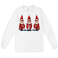 White Christmas Elfs Long Sleeve Tee - FaDigitalArtStudio