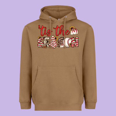 Tis The Season Baseball Little Debbie Tree Cakes Heavyweight Hoodie Designed By Jahusdesignshop