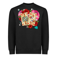 Black playing cards roses and pearls Heavyweight Sweatshirt - AdoDesignShop