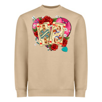 Mushroom playing cards roses and pearls Heavyweight Sweatshirt - AdoDesignShop