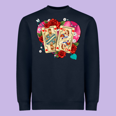 Playing Cards Roses And Pearls Heavyweight Sweatshirt Designed By Adodesignshop