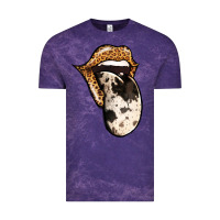 Cloud Purple Western Leopard Cowhide Tongue Vintage Tee - Jasminsmagicworld