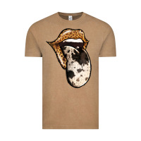 Vintage Coffee Western Leopard Cowhide Tongue Vintage Tee - Jasminsmagicworld