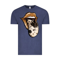 Vintage Denim Western Leopard Cowhide Tongue Vintage Tee - Jasminsmagicworld