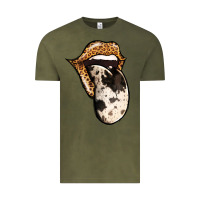 Vintage Olive Western Leopard Cowhide Tongue Vintage Tee - Jasminsmagicworld