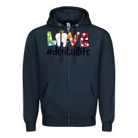 Navy love dentallife Zipper Hoodie - AdoDesignShop