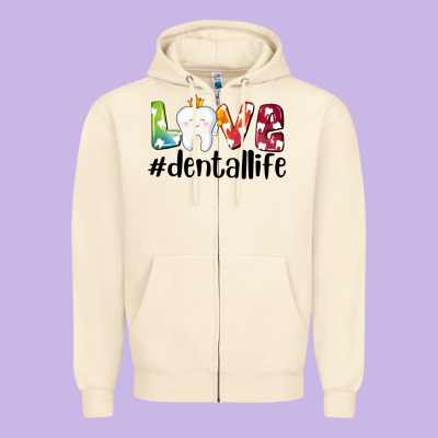 Love Dentallife Zipper Hoodie Designed By Adodesignshop