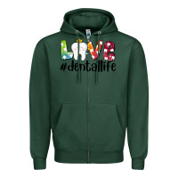 Sports Green love dentallife Zipper Hoodie - AdoDesignShop