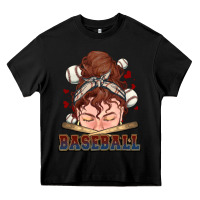 Black Messy bun Baseball Heavy Core Tee - HowdyJamesFarm