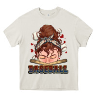 Cream Messy bun Baseball Heavy Core Tee - HowdyJamesFarm