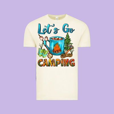 Let's Go Camping Coffee Mug Vintage Tee Designed By Fadigitalartstudio