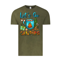 Vintage Olive Let's Go Camping Coffee Mug Vintage Tee - FaDigitalArtStudio
