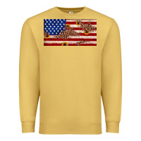 Antique Gold American flag leopard sunflower Premium Sweatshirt - JahusDesignShop