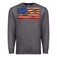 Charcoal Heather American flag leopard sunflower Premium Sweatshirt - JahusDesignShop