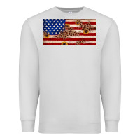 Dove Grey American flag leopard sunflower Premium Sweatshirt - JahusDesignShop
