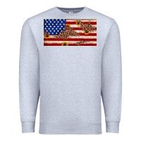 Heather Grey American flag leopard sunflower Premium Sweatshirt - JahusDesignShop