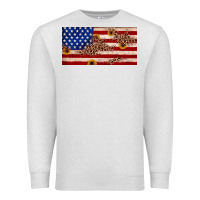Oatmeal Heather American flag leopard sunflower Premium Sweatshirt - JahusDesignShop