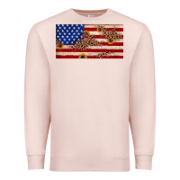 Pale Pink American flag leopard sunflower Premium Sweatshirt - JahusDesignShop
