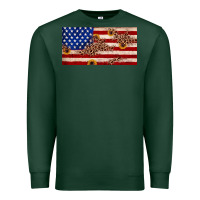 Sports Green American flag leopard sunflower Premium Sweatshirt - JahusDesignShop