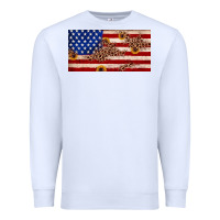 White American flag leopard sunflower Premium Sweatshirt - JahusDesignShop