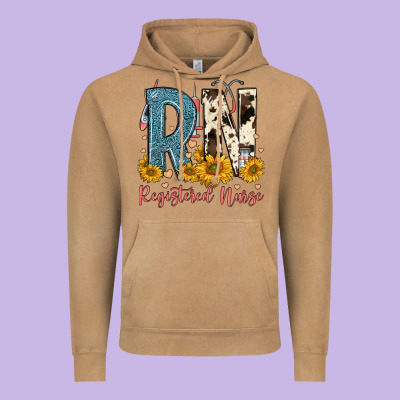 Rn Registered Nurse Vintage Hoodie Designed By Fadigitalartstudio
