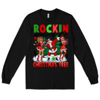 Black Rockin Around The Christmas Tree Long Sleeve Tee - FaDigitalArtStudio
