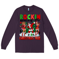 Plum Rockin Around The Christmas Tree Long Sleeve Tee - FaDigitalArtStudio