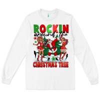 White Rockin Around The Christmas Tree Long Sleeve Tee - FaDigitalArtStudio