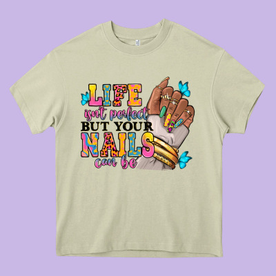 Life Isn't Perfect But Your Nails Can Be Heavy Core Tee Designed By Ranaportraitstore