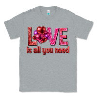 Heather Grey Love is all you need Valentine's Day Classic Tee - HowdyJamesFarm