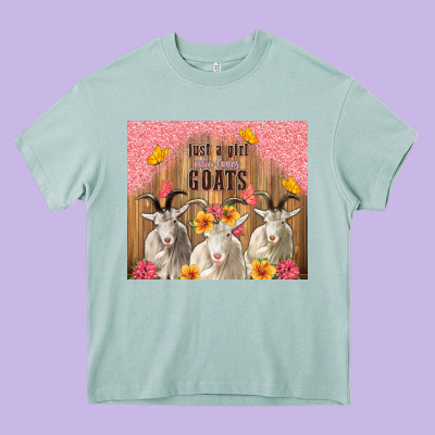 Just A Girl Who Loves Goats Tumbler Heavy Core Tee Designed By Tumblerdesignbyshophia