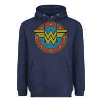 Navy Wonder Woman Vintage Emblem Heavyweight Hoodie - maiPhamDesign