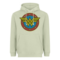 Matcha Wonder Woman Vintage Emblem Heavyweight Hoodie - maiPhamDesign