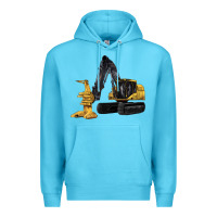 Ocean Blue Feller Buncher Premium Hoodie - LillyAllenDesigns