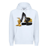 White Feller Buncher Premium Hoodie - LillyAllenDesigns
