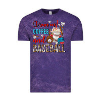 Cloud Purple I Run On Coffee And Baseball Frappe Vintage Tee - FaDigitalArtStudio
