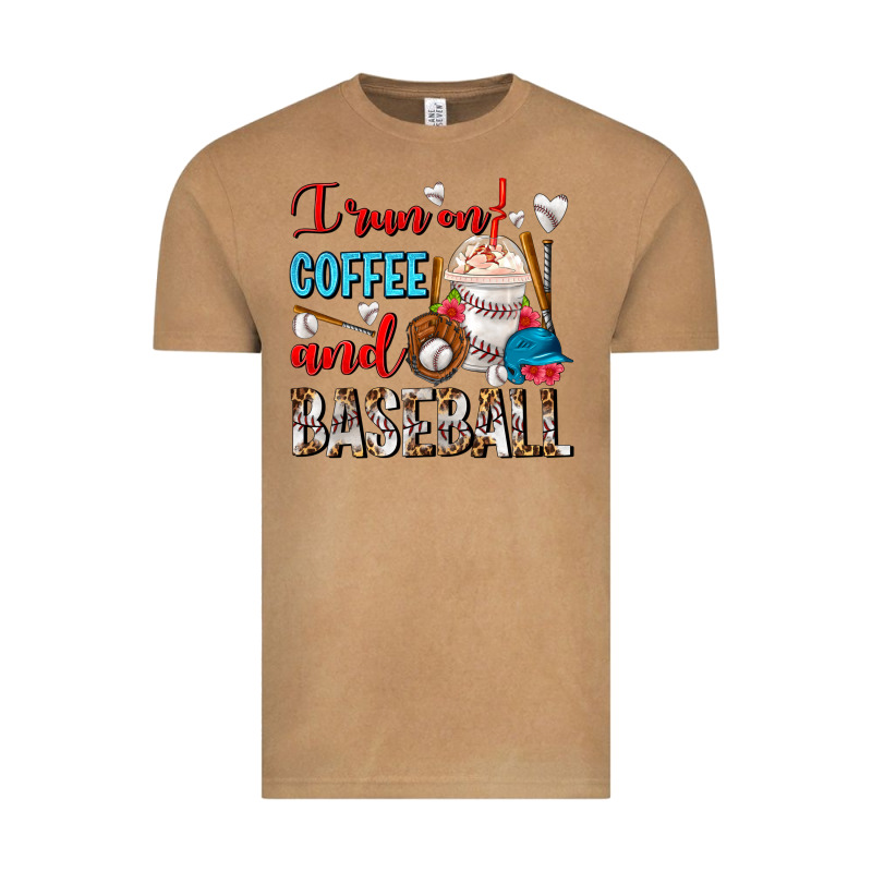 I Run On Coffee And Baseball Frappe Vintage Tee by FaDigitalArtStudio | Teevron