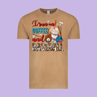 I Run On Coffee And Baseball Frappe Vintage Tee Designed By Fadigitalartstudio