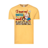 Vintage Mustard I Run On Coffee And Baseball Frappe Vintage Tee - FaDigitalArtStudio