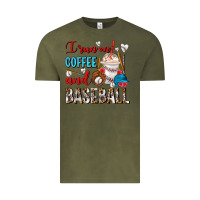 Vintage Olive I Run On Coffee And Baseball Frappe Vintage Tee - FaDigitalArtStudio
