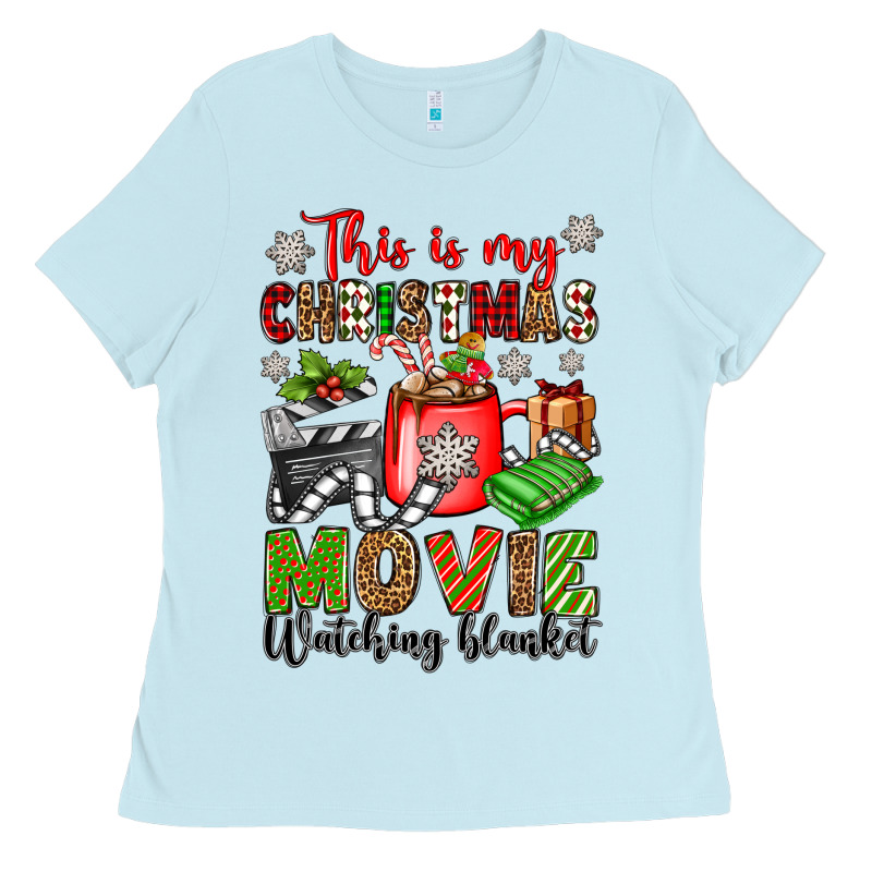 This Is My Christmas Movie Watching Blanket Ladies Tee by OliviaCreatesArt | Teevron
