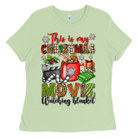 Matcha this is my christmas movie watching blanket Ladies Tee - OliviaCreatesArt