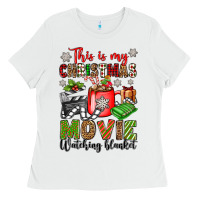 White this is my christmas movie watching blanket Ladies Tee - OliviaCreatesArt
