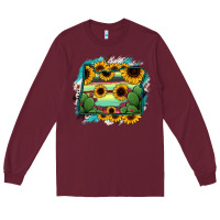Burgundy Oregon Map Sunflower Cactus Serape Long Sleeve Tee - RanaPortraitStore