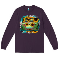 Plum Oregon Map Sunflower Cactus Serape Long Sleeve Tee - RanaPortraitStore