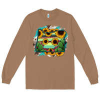 Toasted Coconut Oregon Map Sunflower Cactus Serape Long Sleeve Tee - RanaPortraitStore