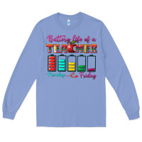 Colony Blue battery life of a teacher Long Sleeve Tee - BundleAndBundleShop
